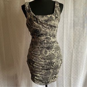 Express animal print fitted dress